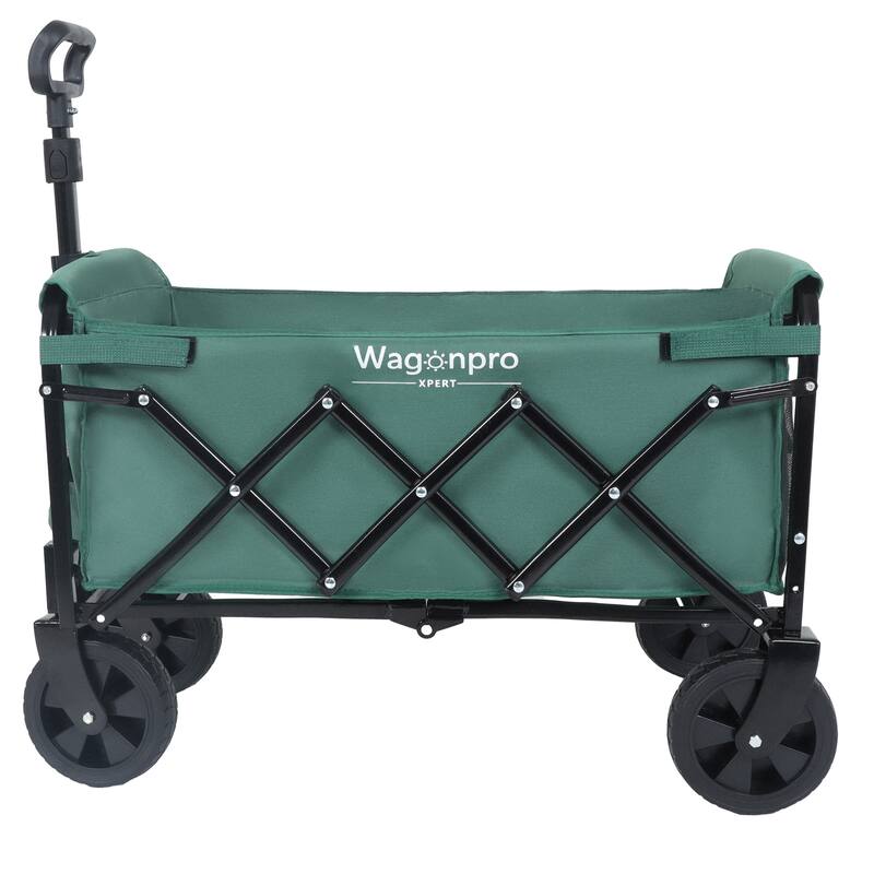 Expandable Dual-Layer Utility Wagon with 100% Extra Space - Grocery Cart for Camping, Shopping, Sports, Gardening, Fishing