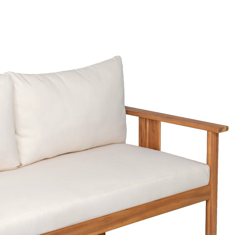 Christopher Knight Home - Acacia Wood Outdoor Patio Conversation Set