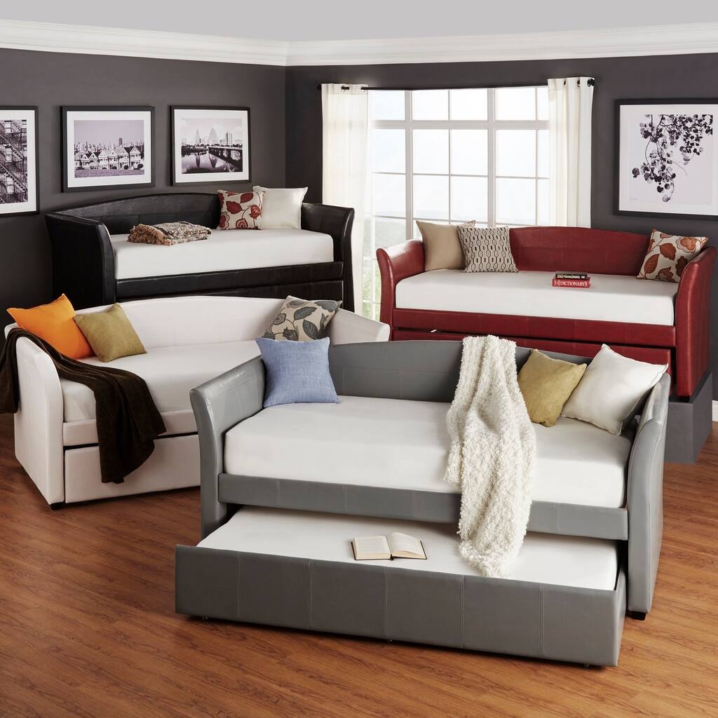 Deco Faux Leather Daybed and Trundle by iNSPIRE Q Bold