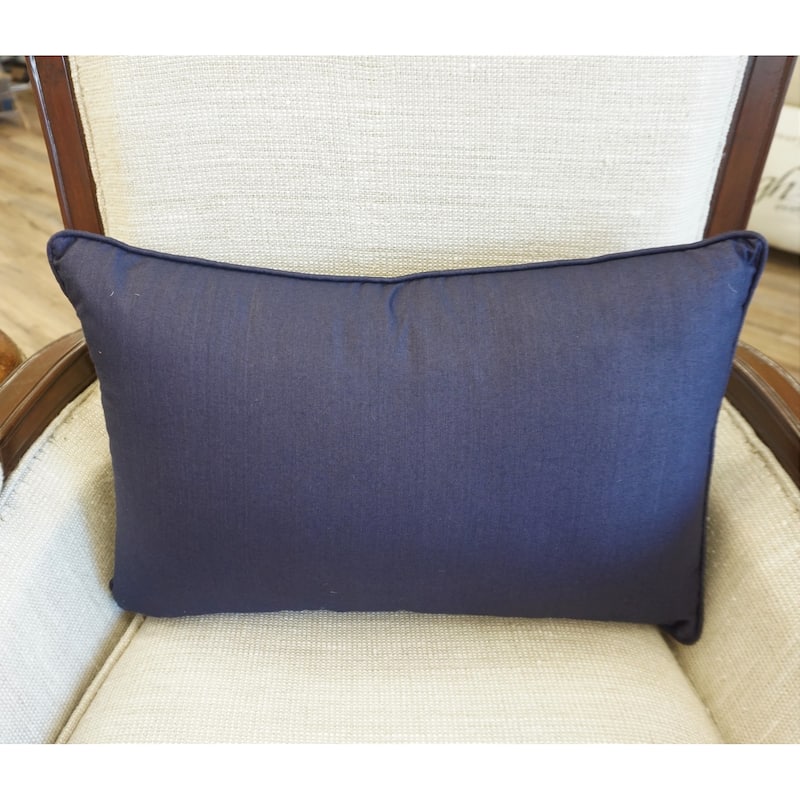 Home&Manor Premium Silk Throw Pillow Lumbar Navy