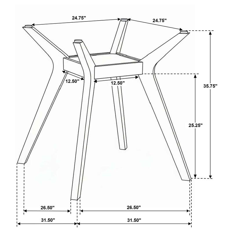Paxton Square Wood Counter Height Dining Table Base Brown