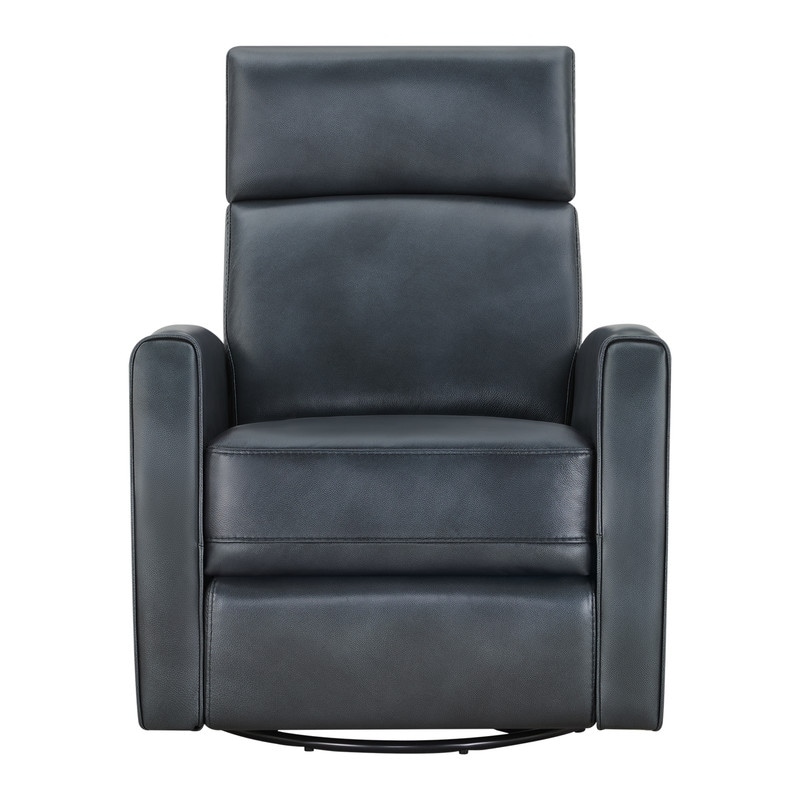 Spruce & Spring Genuine Leather Power Swivel Glider Recliner with Dual Armrests