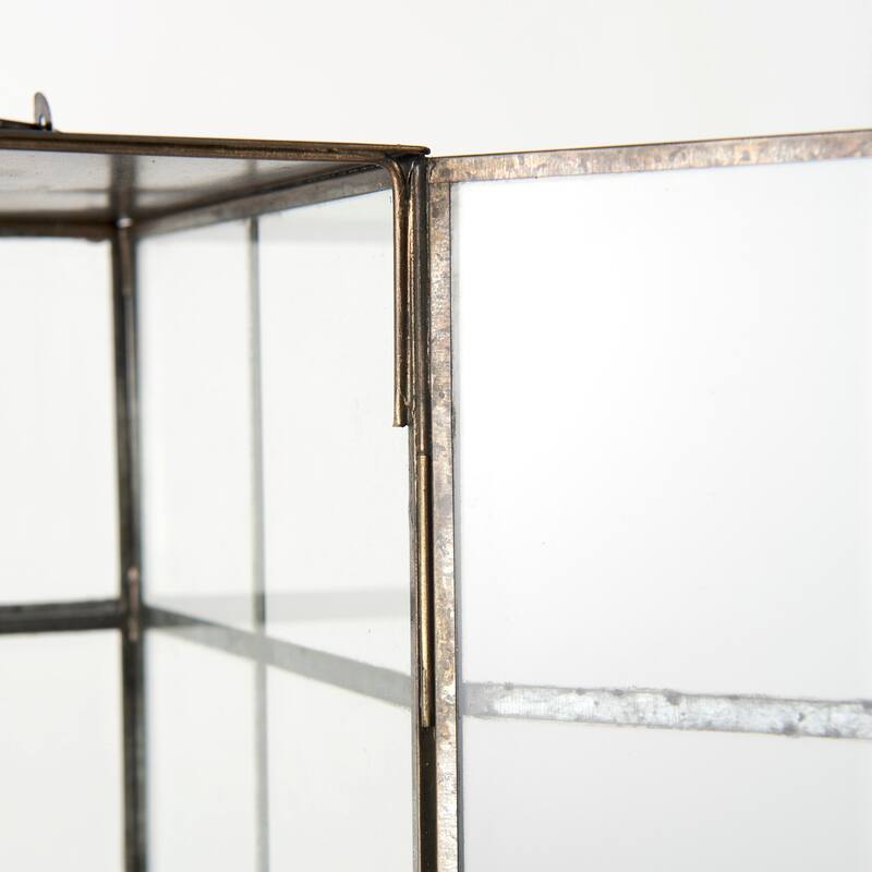Grimwig Large Gold Metal & Glass Square Candle Holder Lantern
