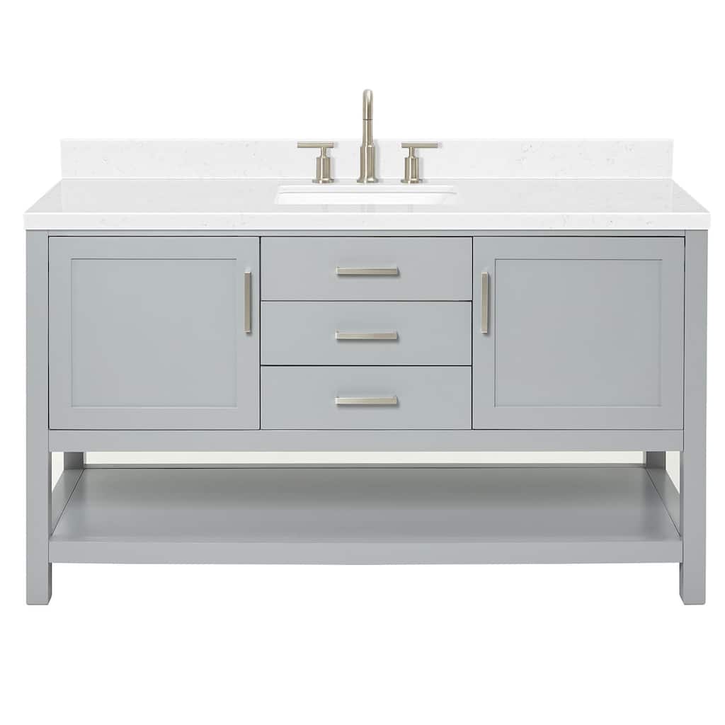 Ariel R060SCQRVO Bayhill 60" Free Standing Single Basin Vanity Set