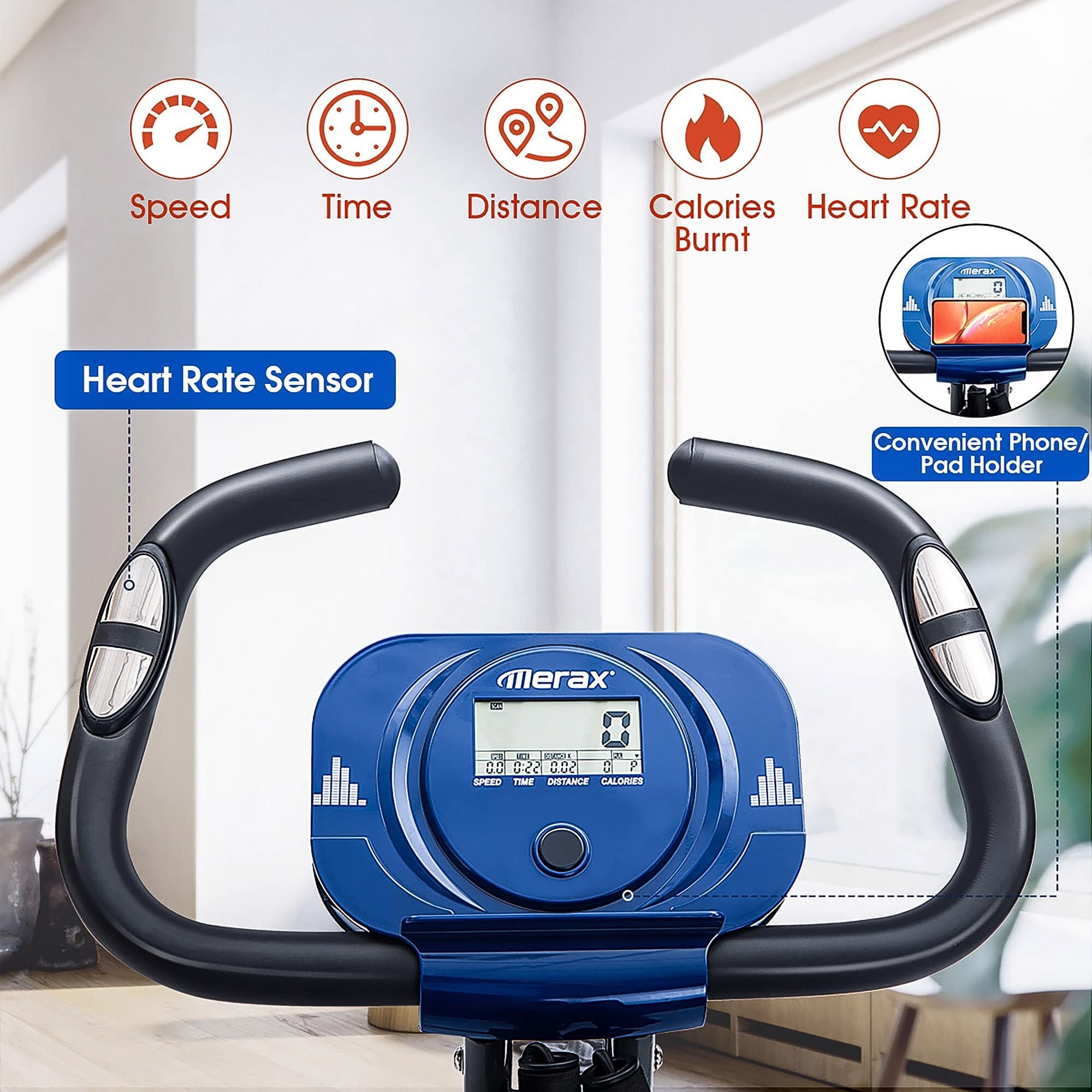 Merax 3 in 1 adjustable folding exercise bike convertible magnetic upright recumbent bike with arm bands clearance