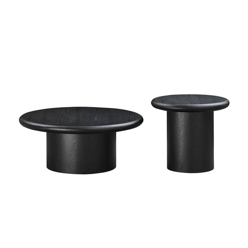 2-Piece Modern Round Coffee Table Set