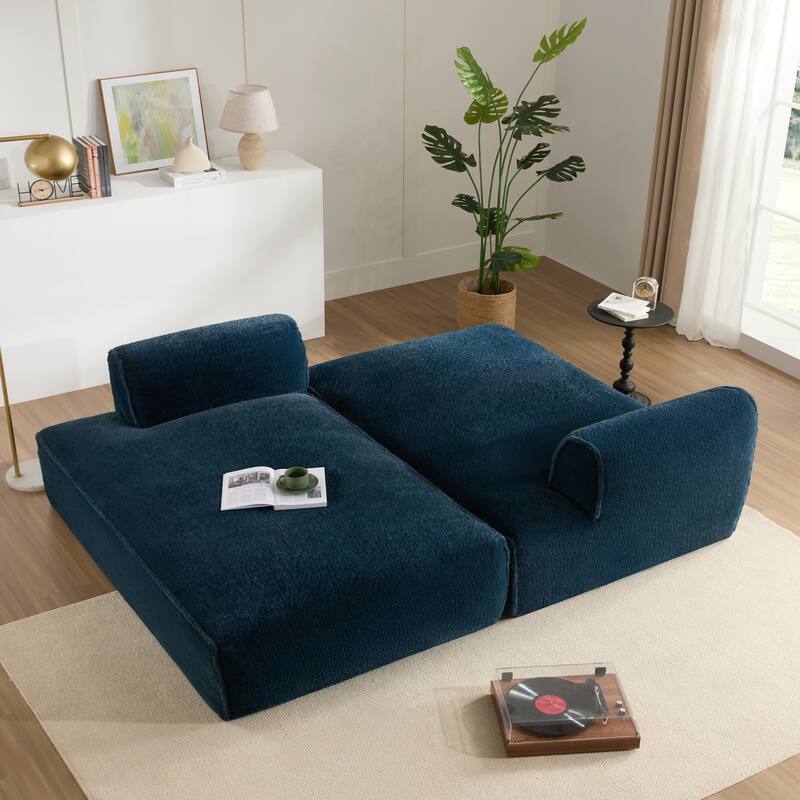 72" Oversized Modular Sofa Compressed Spacious Foam-Filled Sofa Bed