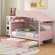 preview thumbnail 20 of 33, Twin Size Solid Wood House Bed with Trundle and Storage for Kids