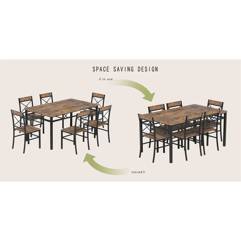 Dining Table Set with 6 Chairs Perfect for Small Space