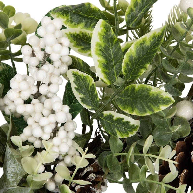 Real Touch™️ Frosted Pinecones and Berries Artificial Christmas Wreath - 24" - Unlit