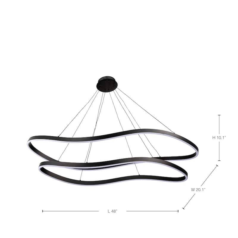 Sylas 48 Inch LED Pendant Matte Black Finish - Matte Black