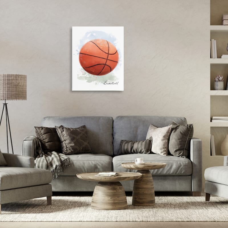 Stupell Soft Pastel Basketball Canvas Wall Art Design By Matthew Piotrowicz