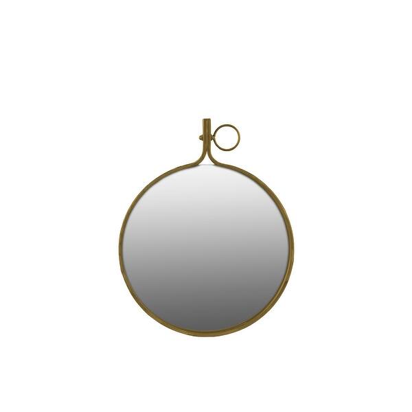 Round Wall Mirror With Metal Rim And Side Hanger Small Set Of 2 Gold Overstock 31570793