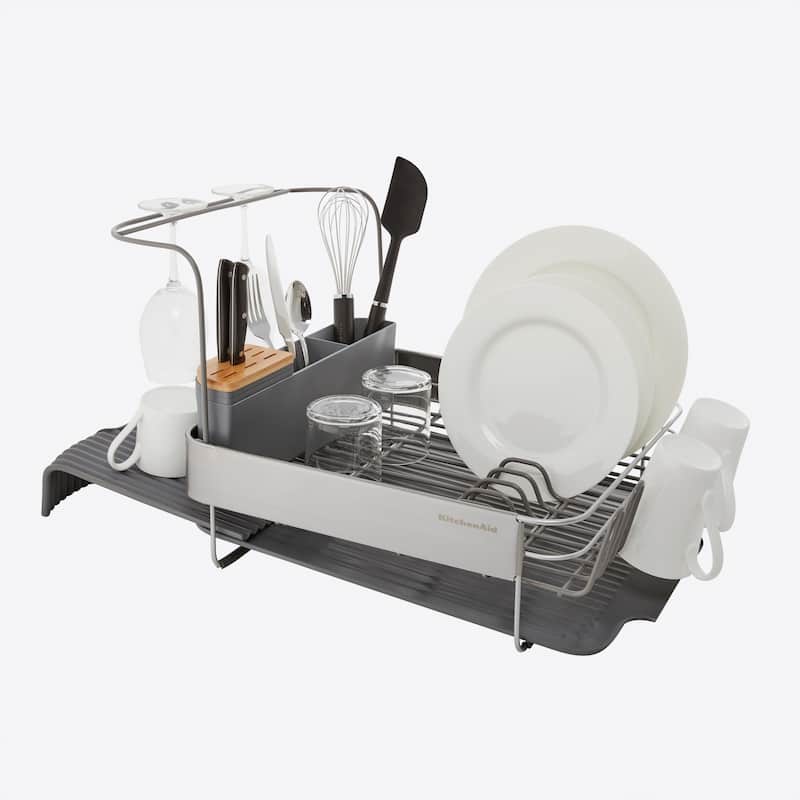 KitchenAid Full Size Expandable Dish-Drying Rack, 24-Inch - Grey