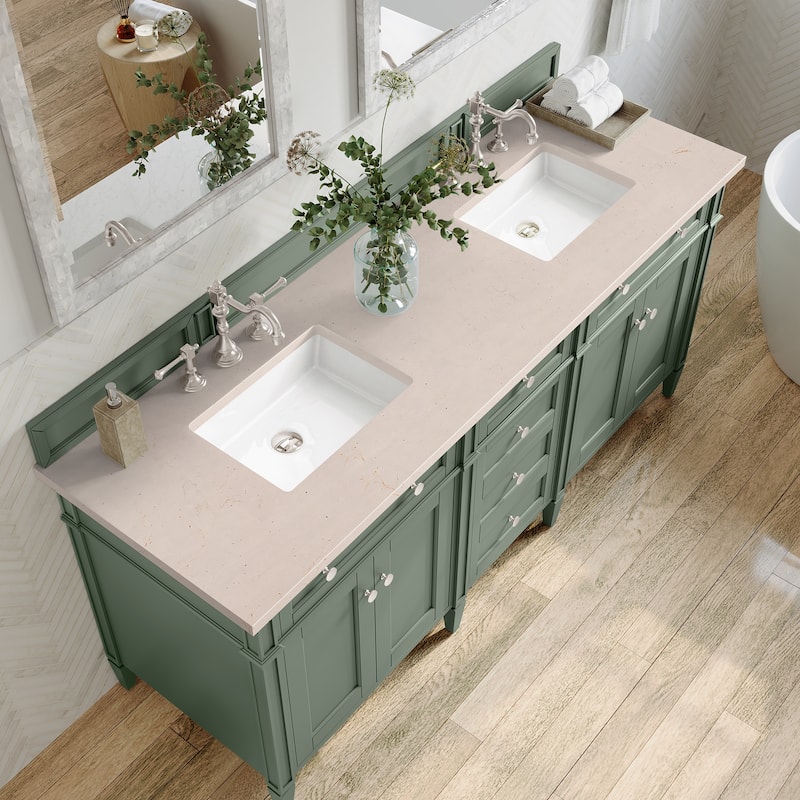 James Martin Vanities Brittany 72" Double Vanity, Smokey Celadon