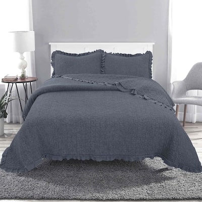 Avanti Linens Charlotte Denim Twin Quilt Set