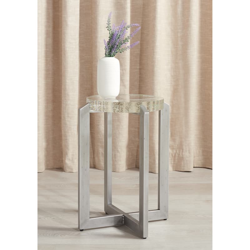 SAFAVIEH Couture Pixie Round Bubble Glass Accent Table - 15"W x 15"D x 21"H