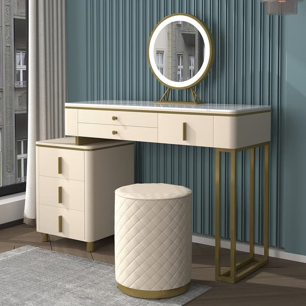 white christmas dresses Solid Rubberwood Milky Telescopic Vanity Table main image 0