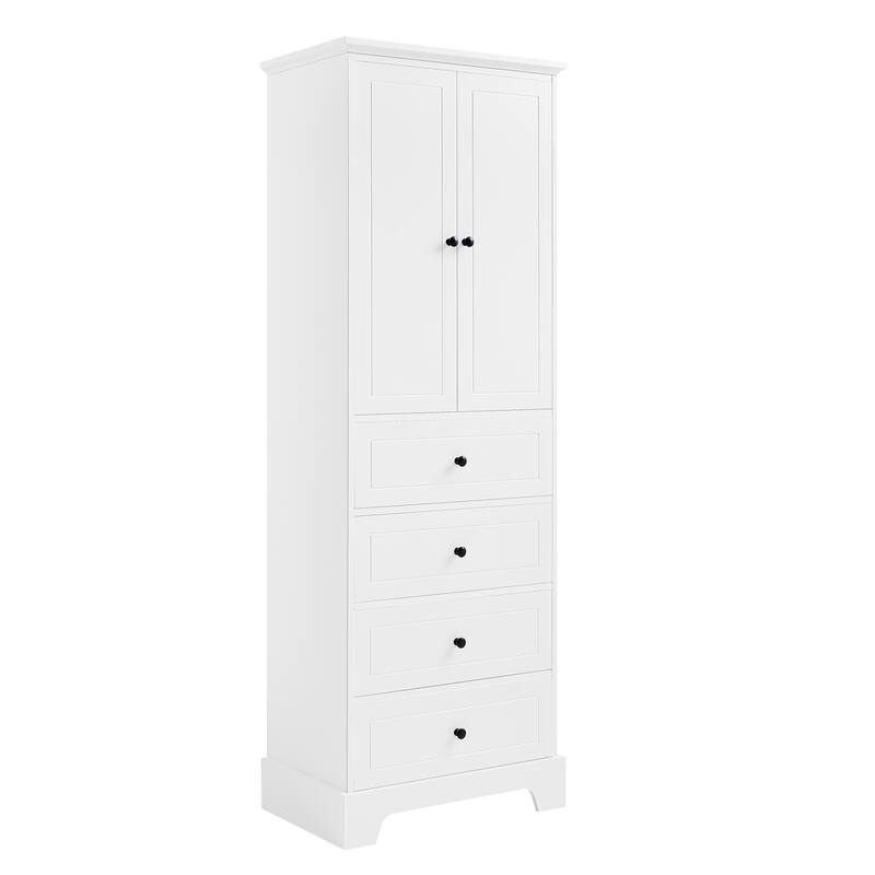 GDFStudio - Evelyn Tall Storage Cabinet with Drawers and Adjustable Shelving for Multi-Room Organization
