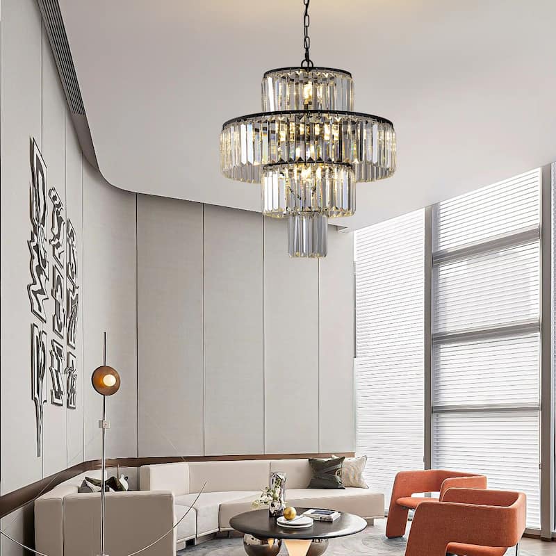 Black Luxury Crystal Chandelier Modern Chandeliers Lights - BLACK
