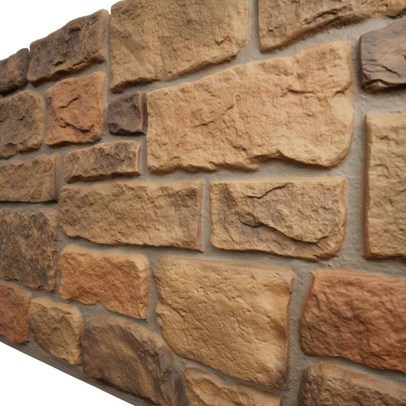 EverStone Cobblestone Faux Stone Panel, 48"W x 23 3/4"H x 1 1/8"D