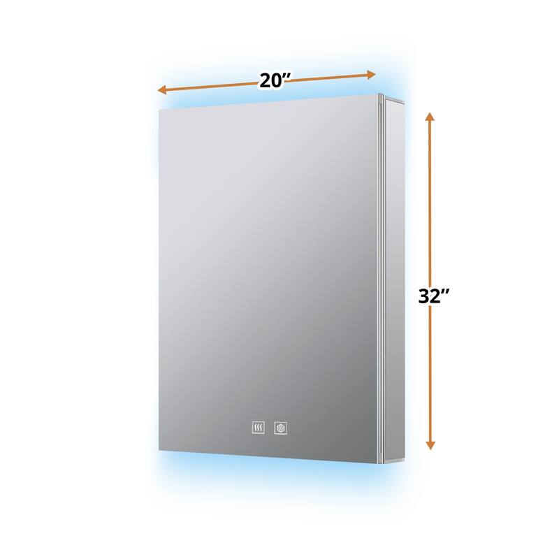 Corsica Surface-Mount LED Mirror Medicine Cabinet with Defogger