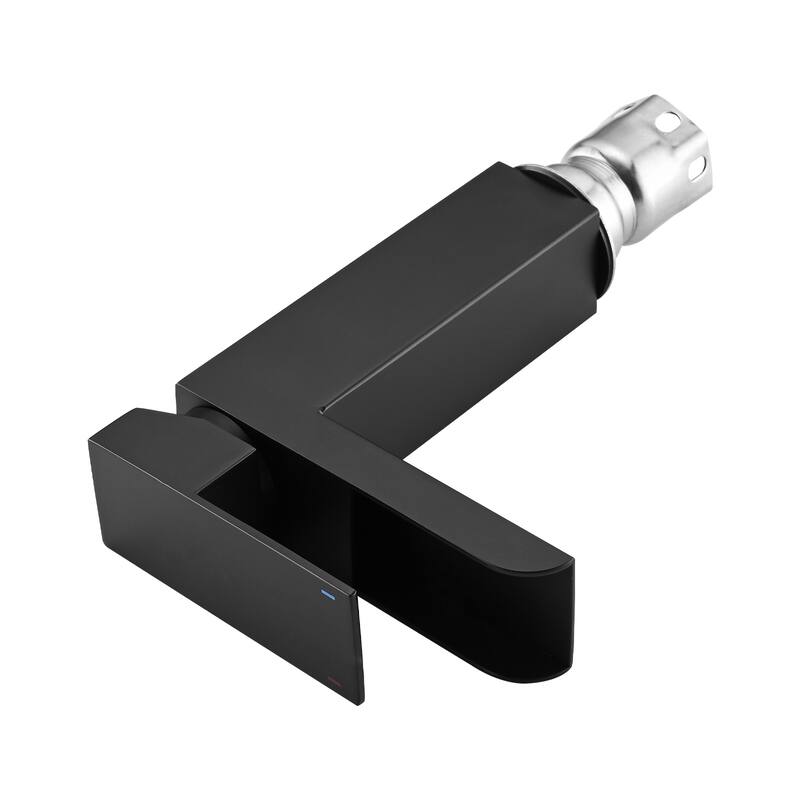 Modern Waterfall Single Handle Bathroom Sink Faucet with Overflow Pop Up Drain, Anti Corrosion and Rust Resistant