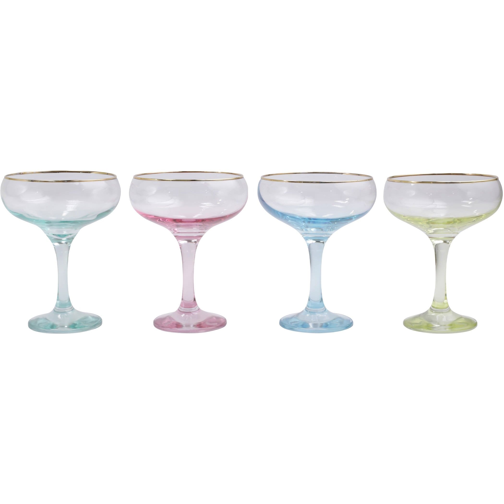 viva by VIETRI Rainbow Assorted Coupe Champagne Glasses - Set of 4