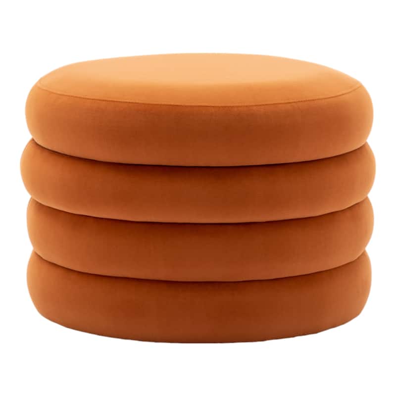 24'' L Upholstered Round Storage Ottoman Footstool