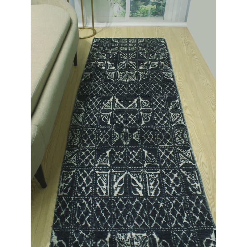 Noori Rug Fine Chobi John Grey/Ivory Runner - 2'8" x 9'5"
