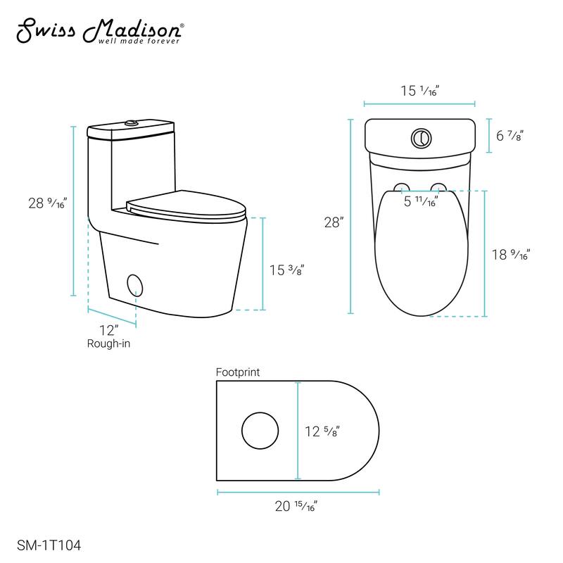 Claire One-Piece Elongated Toilet Dual-Flush 1.1/1.6 gpf