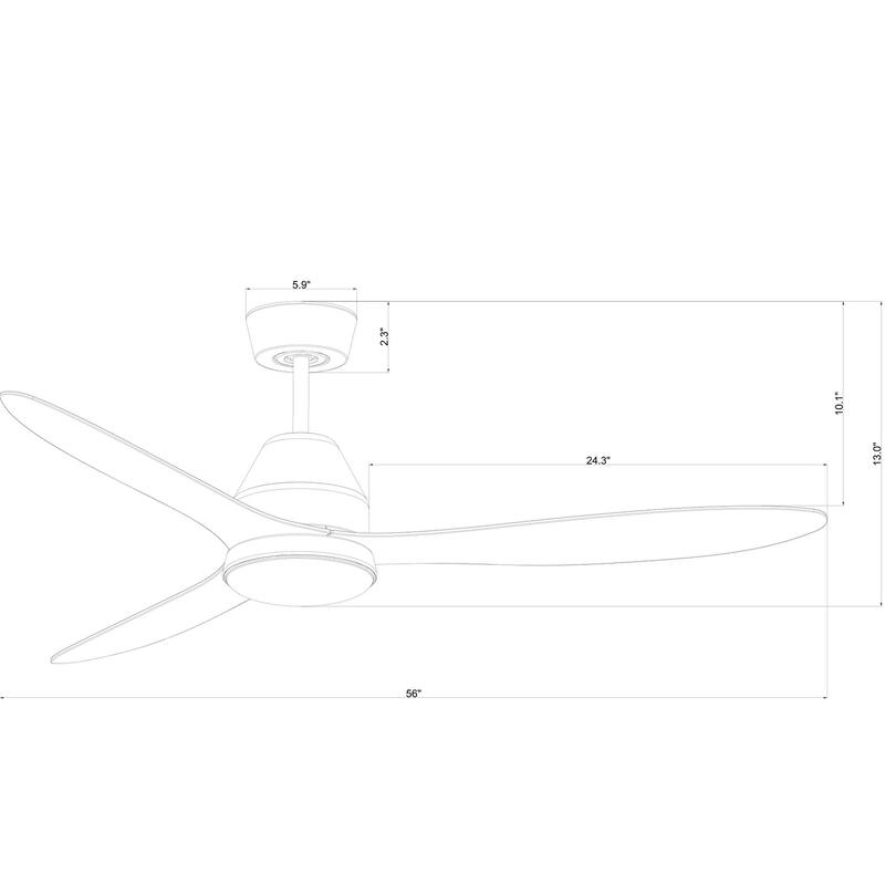 Lucci Air Whitehaven 56" Smart WiFi Controlled In&Outdoor Ceiling Fan w/Light