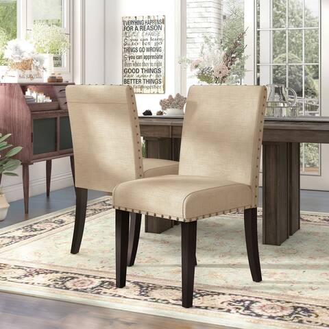 Furniture of America Sika Farmhouse Walnut Dining Chairs (Set of 2)
