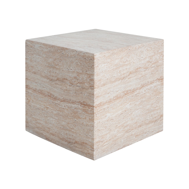 Roomfitters Contemporary Square Side Table, Durable Lightweight Accent Table for Outdoor Indoor Use, Beige