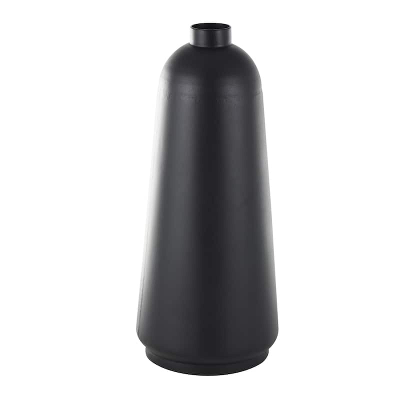 Metal Decorative Vase with Narrow Opening - Black - Roche River Decor
