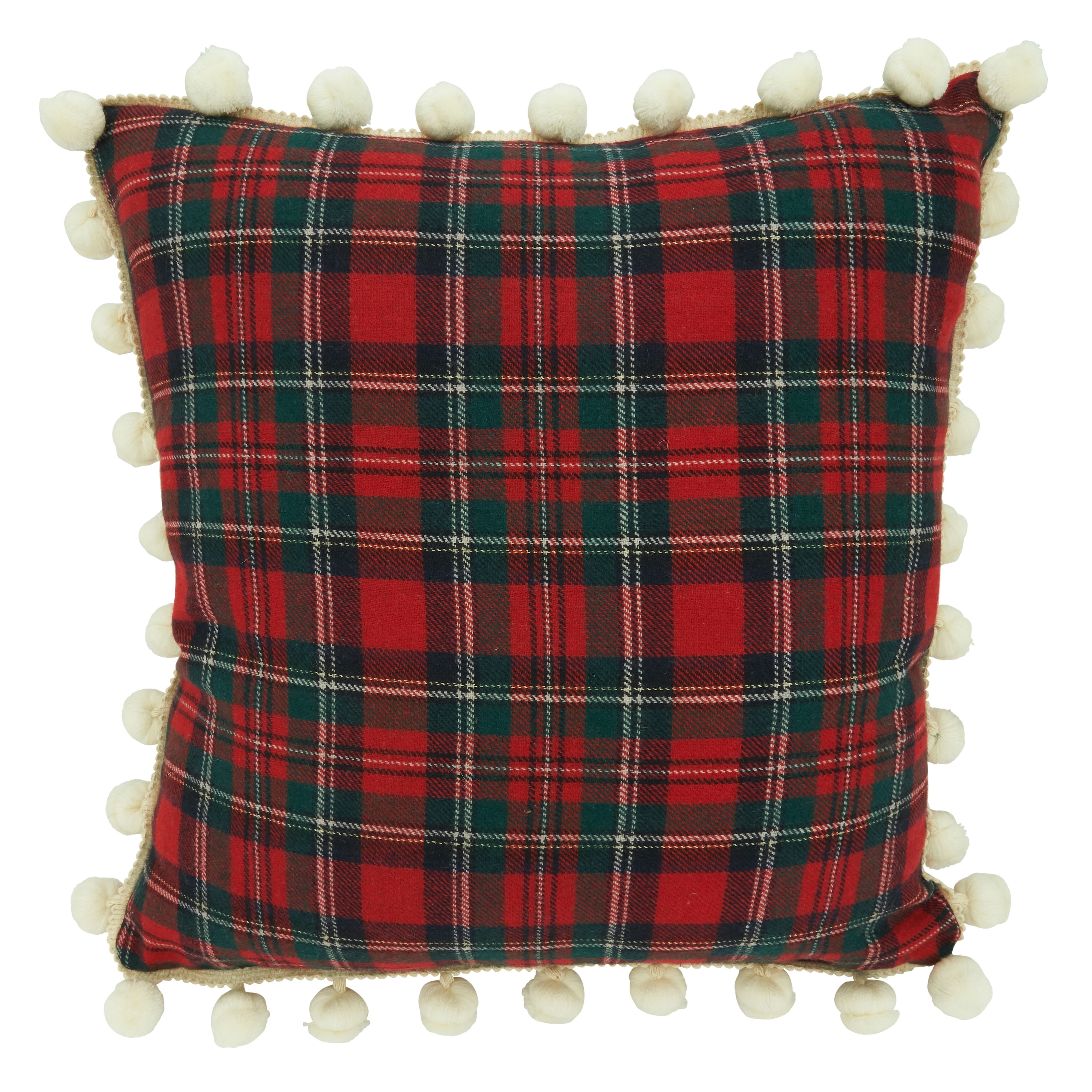 Red and shop green plaid pillows