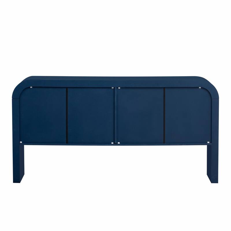 Striped Storage Cabinet with 4 Adjustable Doors