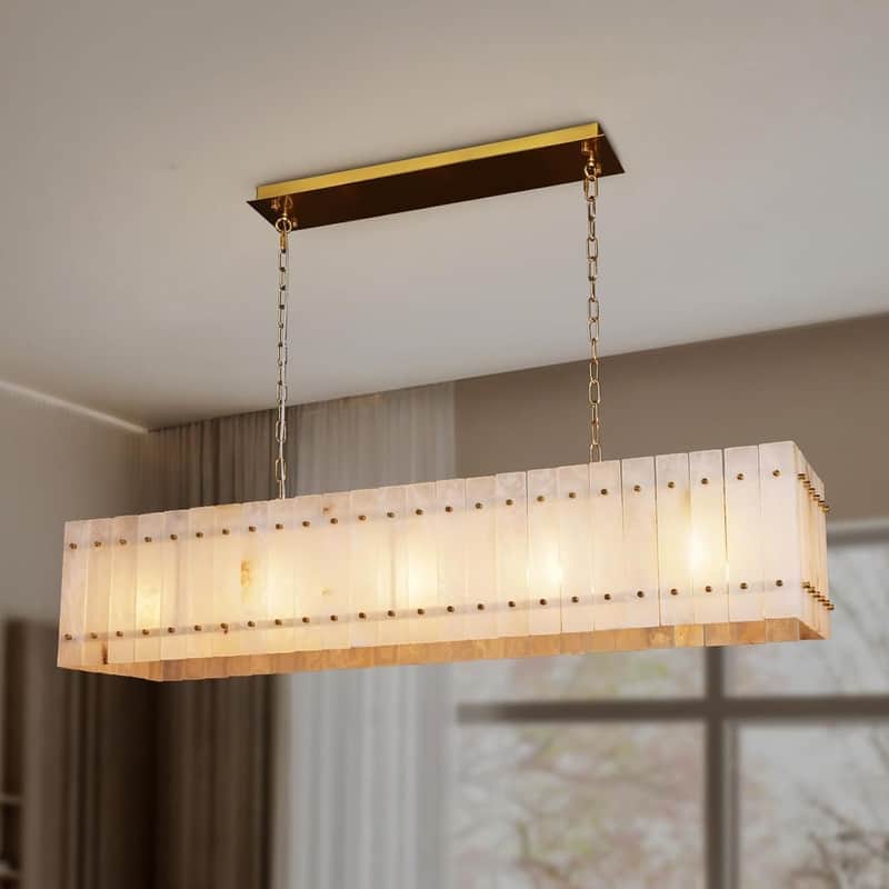 KAYLA Modern Chandelier 54 in Alabaster Chandelier