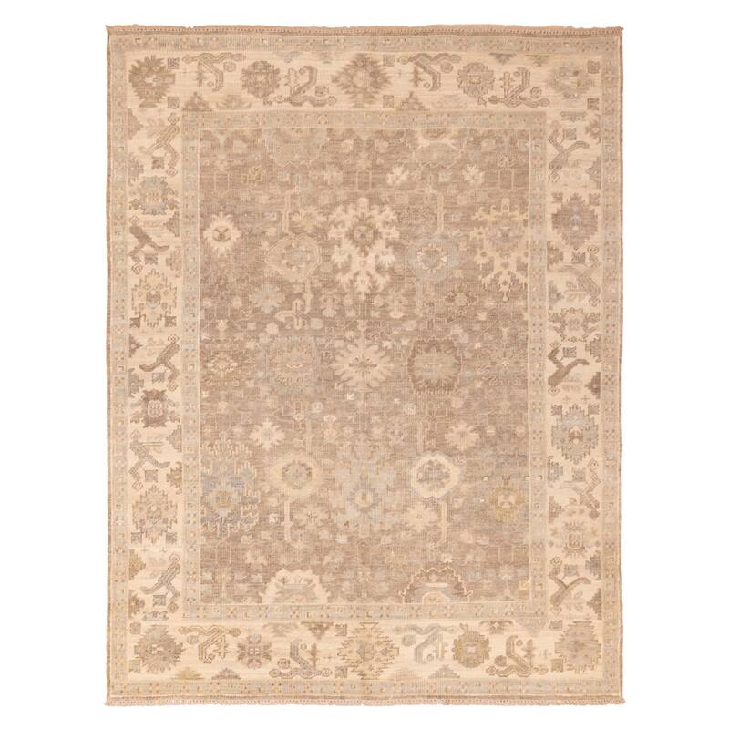 ECARPETGALLERY Hand-knotted Kavya Oushak Taupe Wool Rug - 7'10 x 10'0