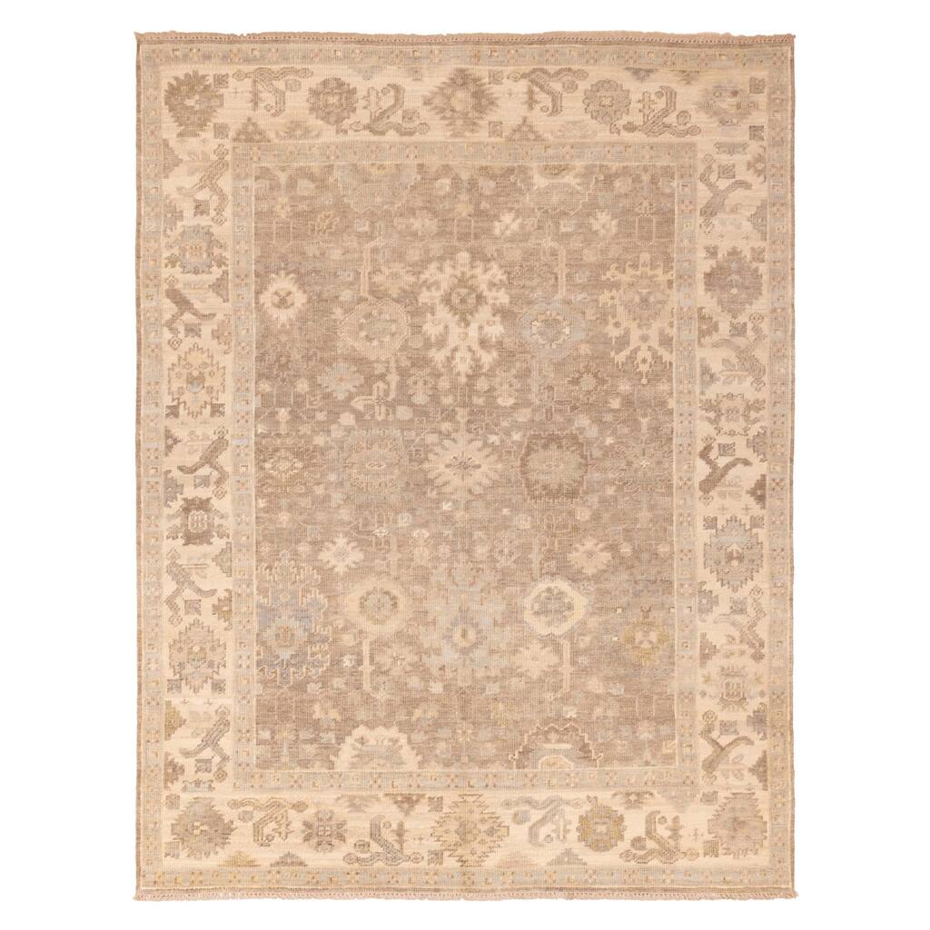 ECARPETGALLERY Hand-knotted Kavya Oushak Taupe Wool Rug - 7'10 x 10'0