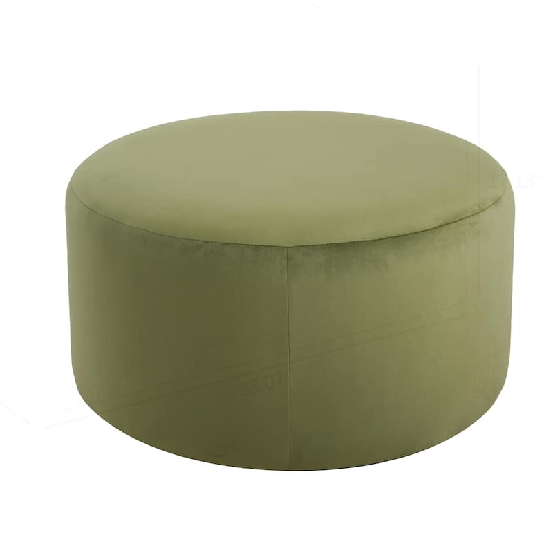 Velvet Round Ottoman