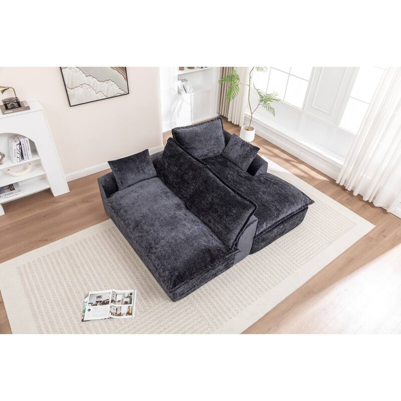 103" L-Shaped Cloud Sectional Sofa with Chaise, Upholstered Boneless Couches for Living Room, Modern Modular Chenille Sofa