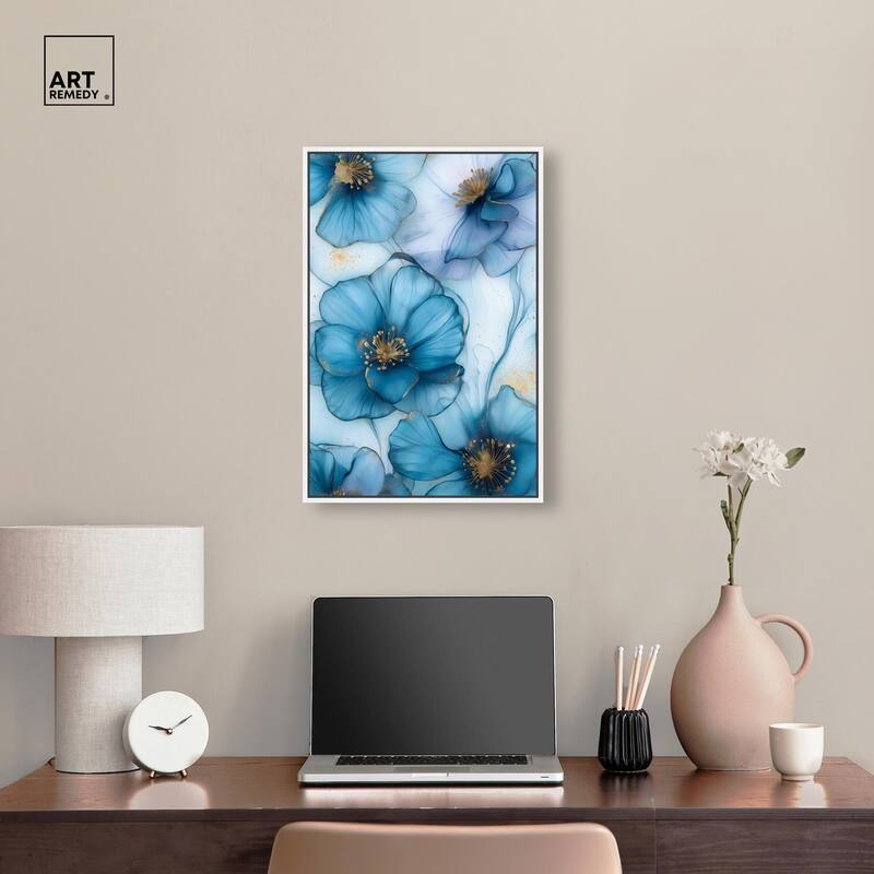 Gilded Cyanescence Canvas by Art Remedy