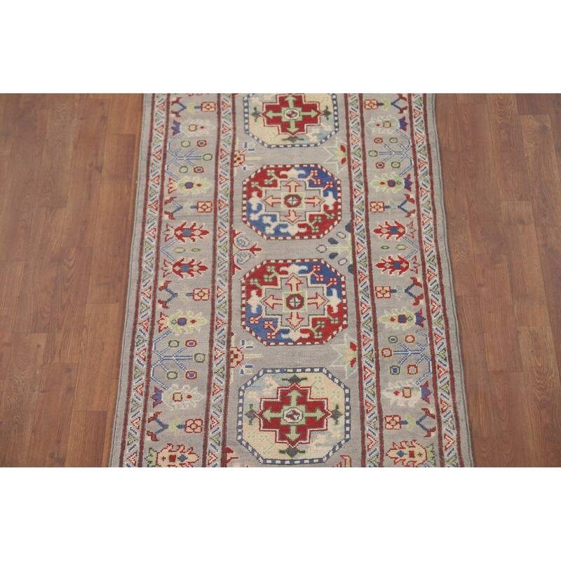 Kazak Runner Rug Handmade Wool Carpet - 2'8" x 13'4"