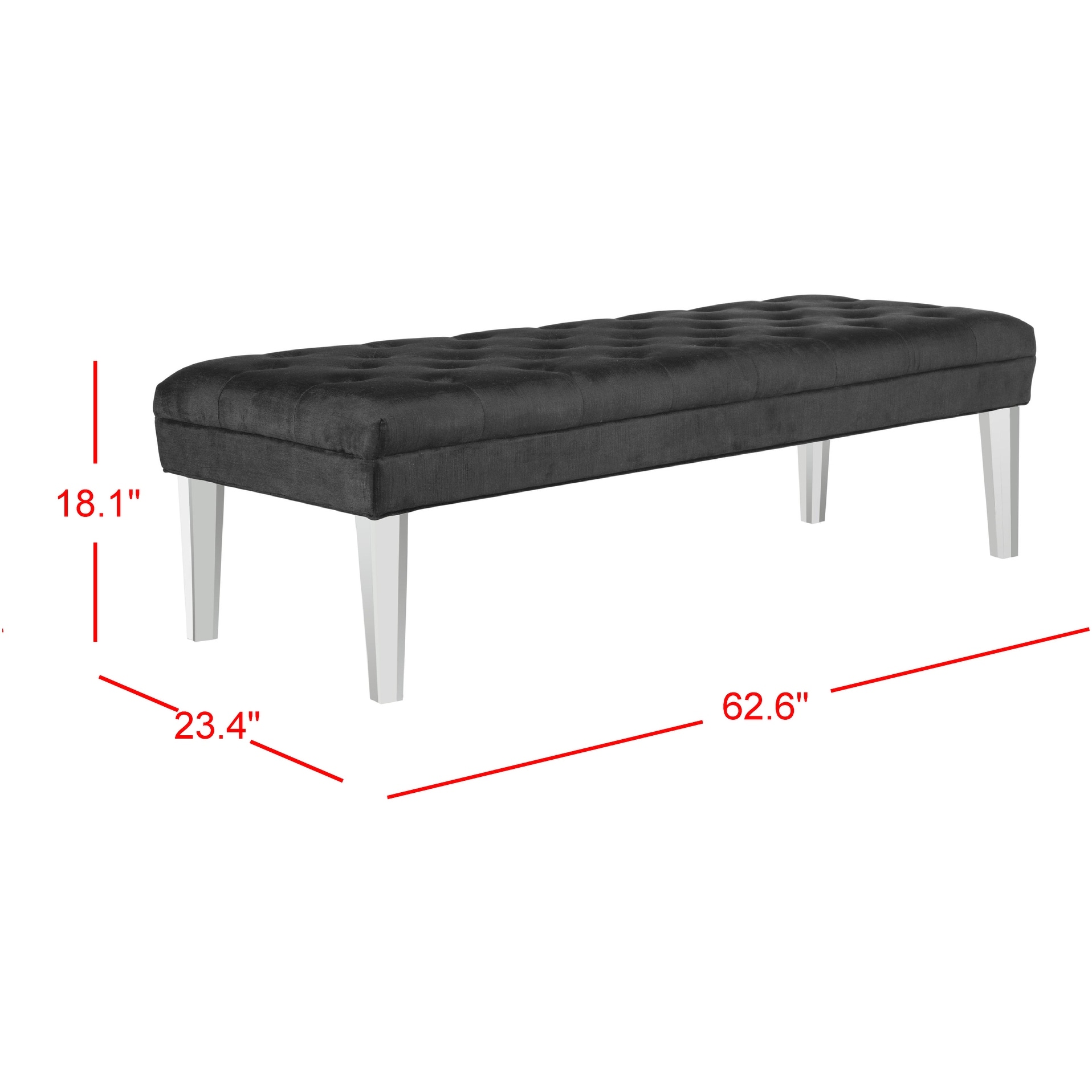 SAFAVIEH Abrosia Black Acrylic Leg Bench 62.6