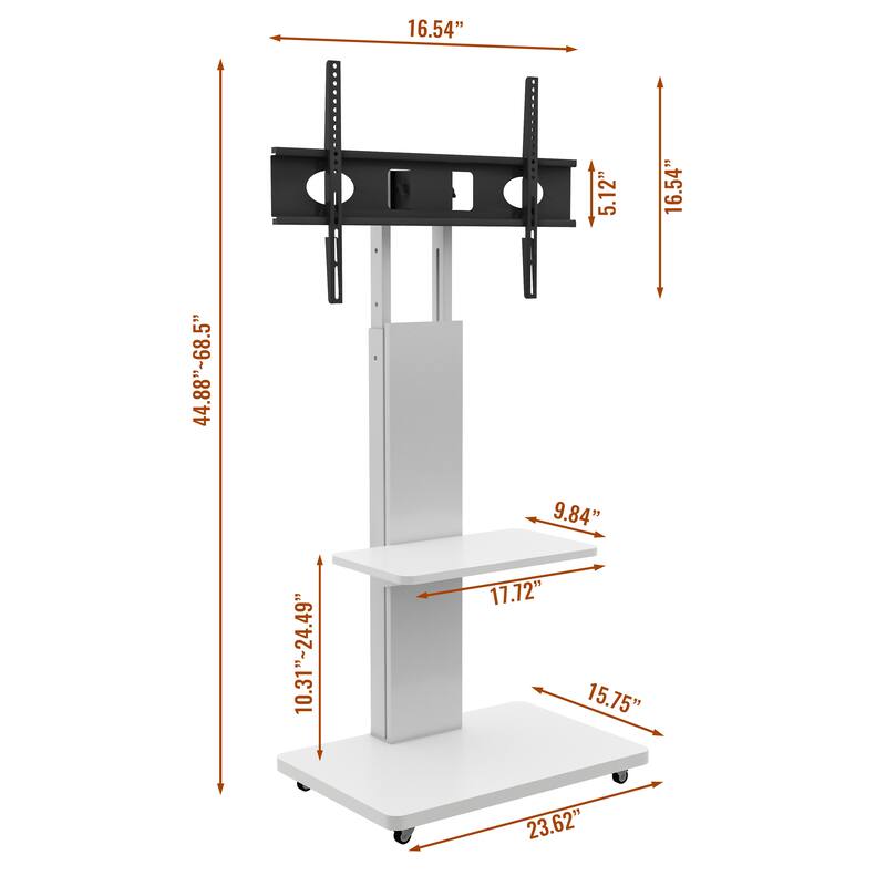 TV Stand Mobile TV Cart with Shelf