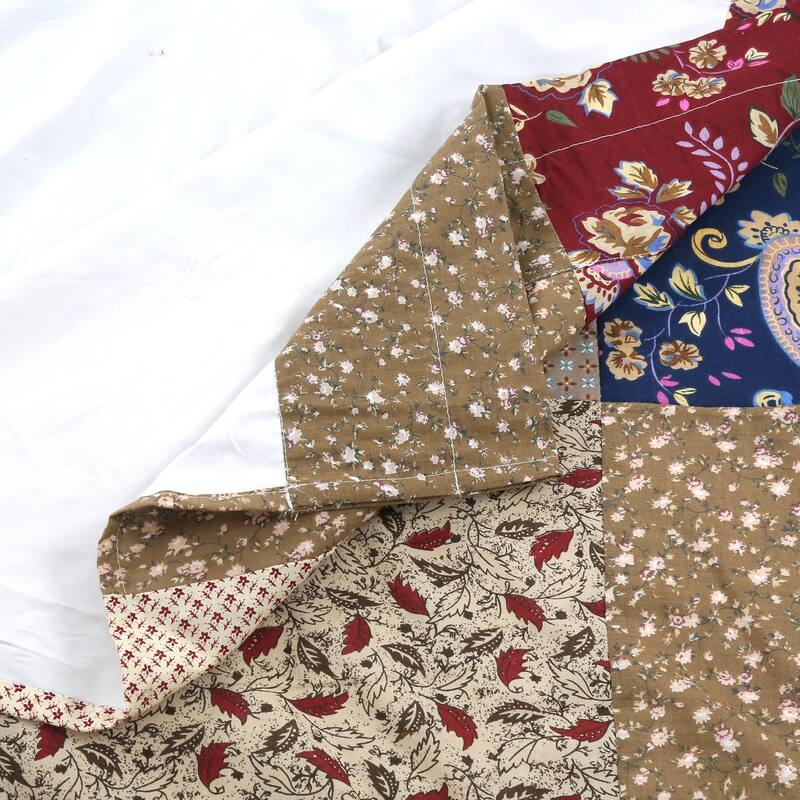 Sanders Floral Paisley Patchwork Window Curtain Panel/Drapes with Tie Backs