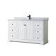 Option White / White Carrara Marble Top / Matte Black