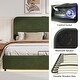 preview thumbnail 20 of 35, Upholstered Queen Hydraulic Storage Bed with RGB LED Light - Elegant Green Velvet Design