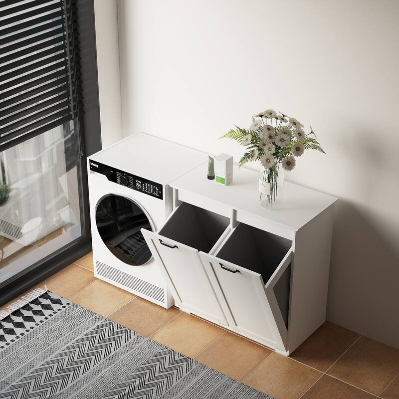 Cabinet for Laundry with 2 Detachable Liner Bags. - 15.75in. W X31.50in.DX30.31in. H
